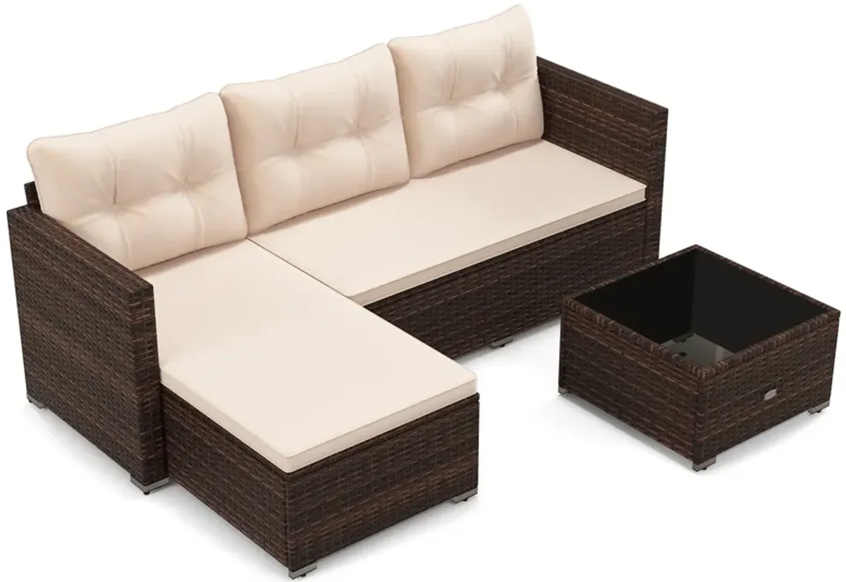 2-Piece Outdoor Furniture Set with Coffee Table & Soft Cushions for Patio or Garden