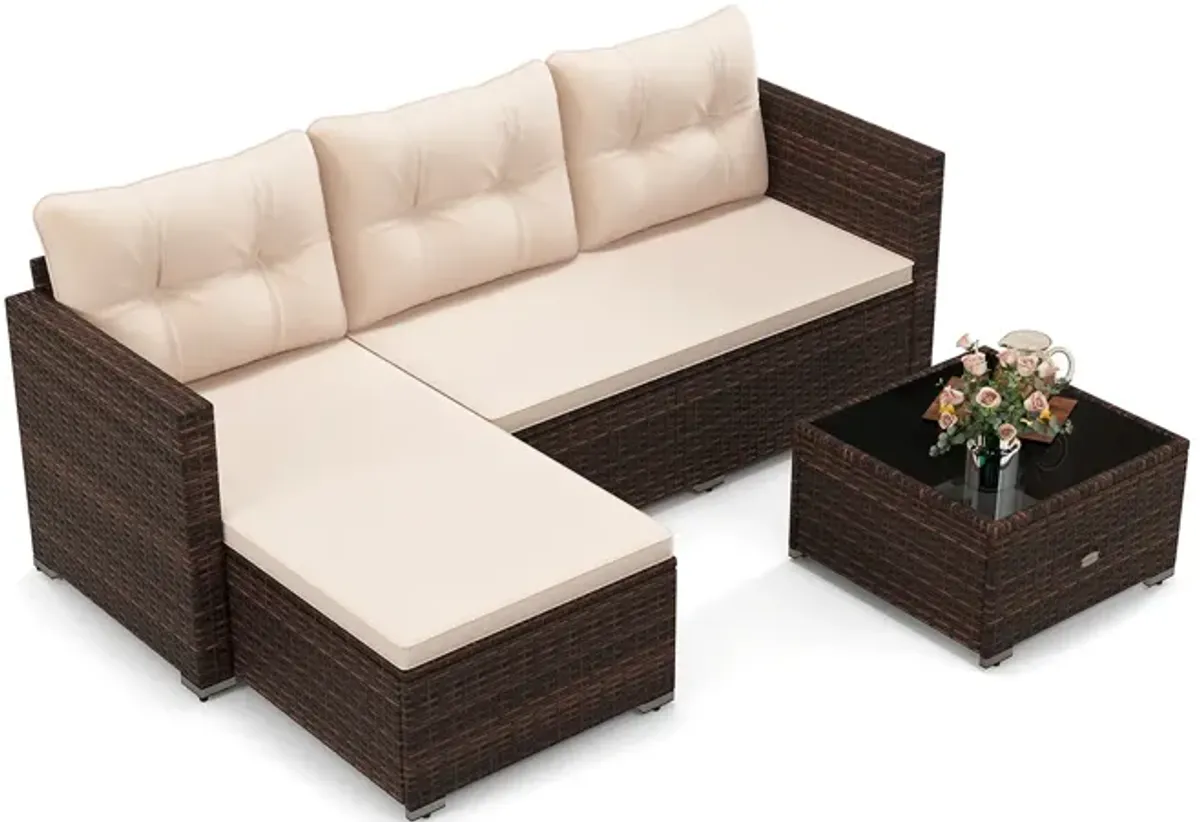 2-Piece Outdoor Furniture Set with Coffee Table & Soft Cushions for Patio or Garden