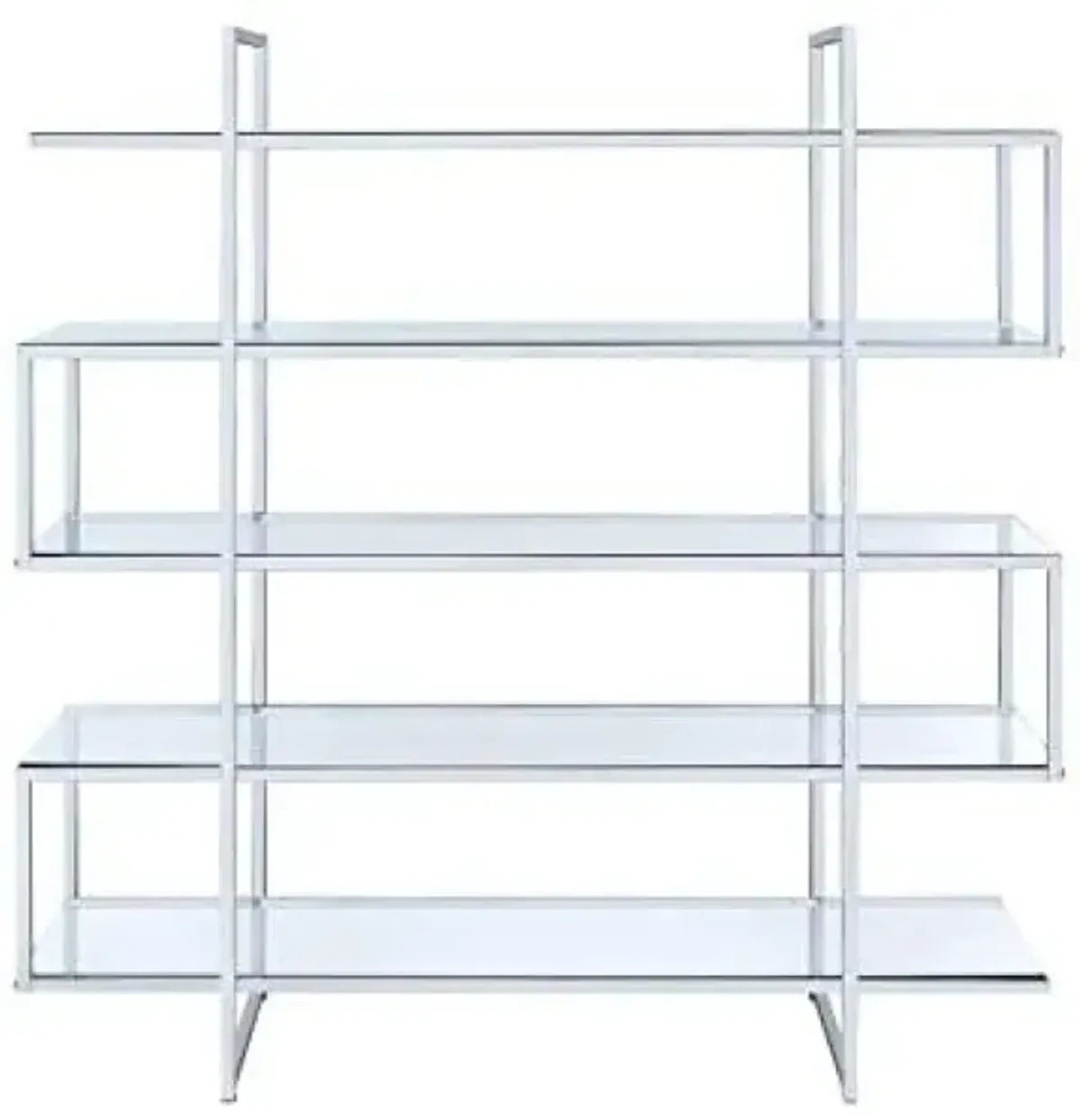 Elmer 5-shelf Bookcase Chrome and Clear