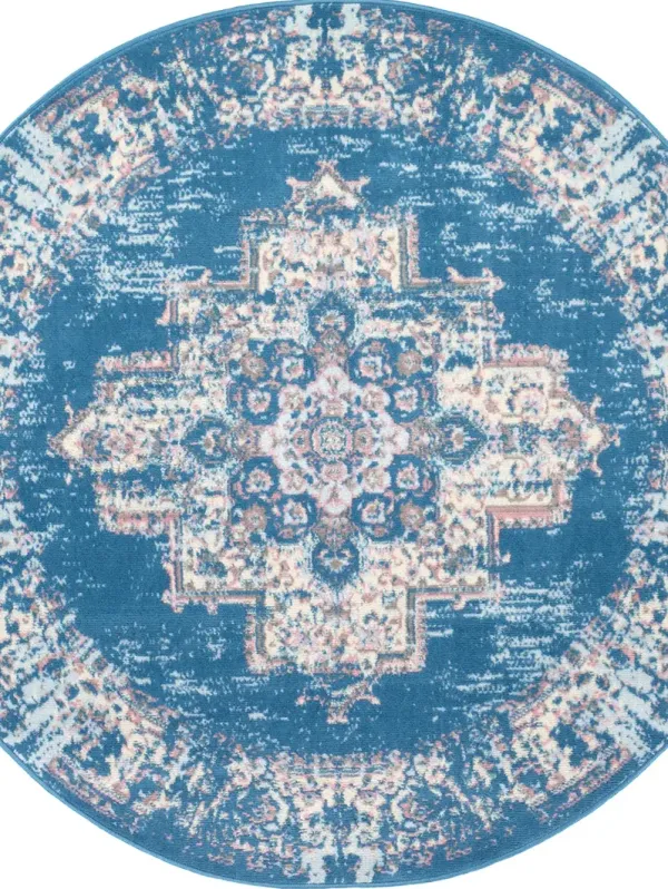 Grafix GRF14 Blue 5'3" x Round Rug