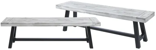 Merax Acacia Wood Rustic Outdoor Dining Benches 2PCS