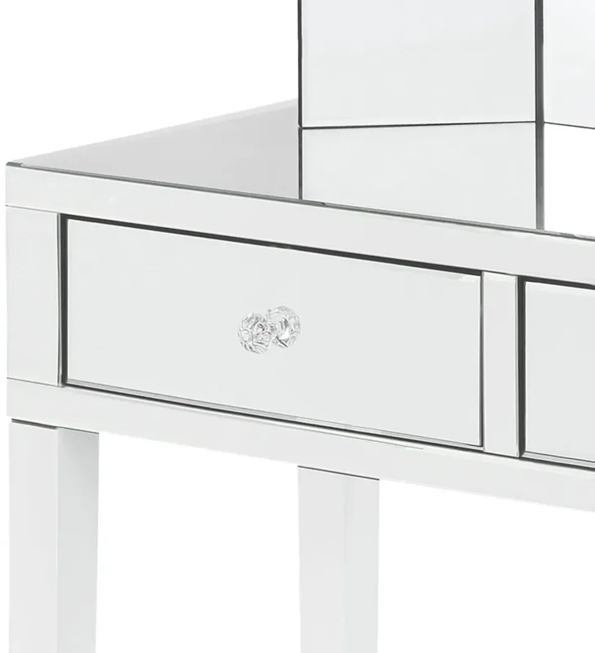 Inspired Home Beckham Vanity Table with Stool Set