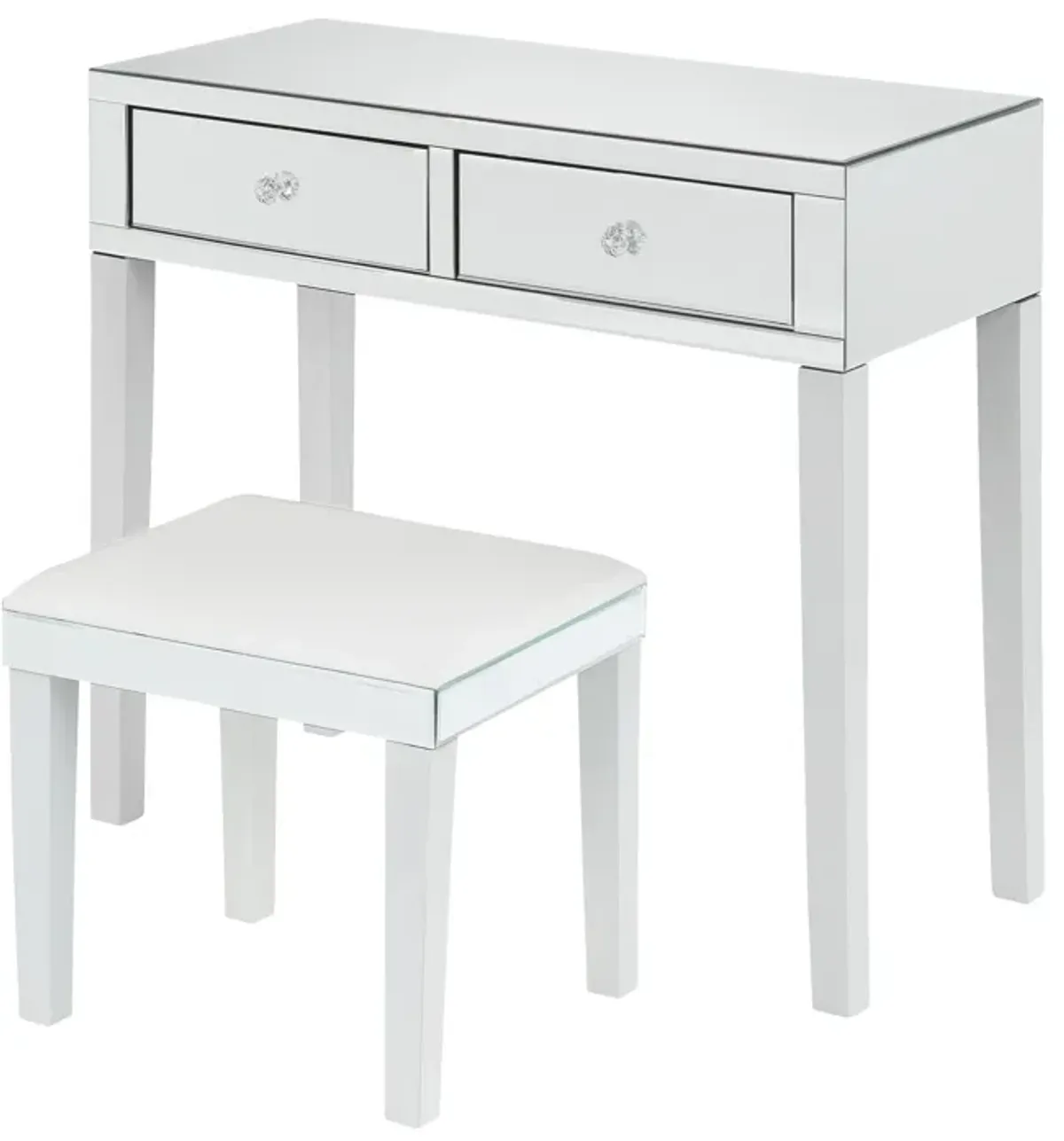 Inspired Home Beckham Vanity Table with Stool Set