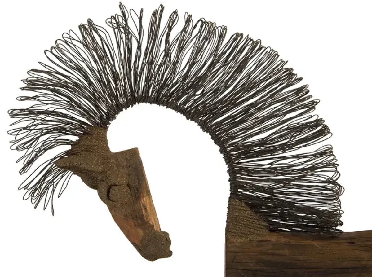 Wire Horse Long Body Sculpture