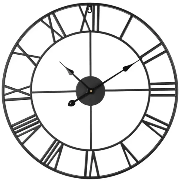 Wall Clock Roman Numerals Battery Operated Silent Clocks for Living Room