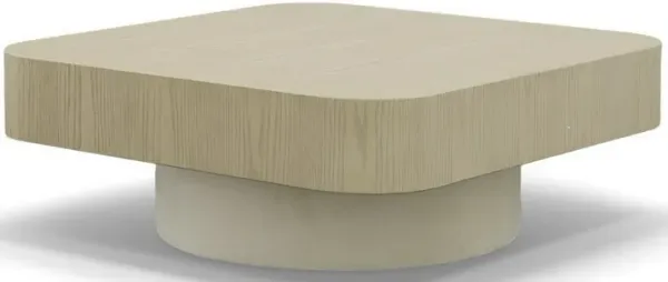 Cid Macy 40 Inch Coffee Table, Square, Modern Style Beige Brown Finish - Benzara