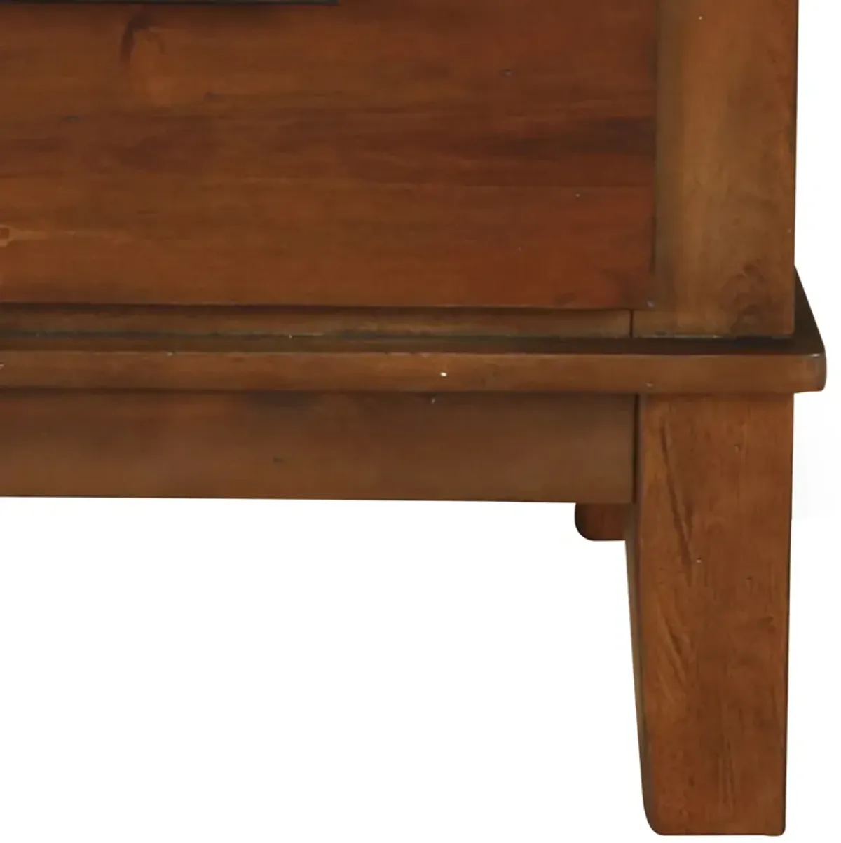 Wooden Nightstand with Chamfered Legs and 2 Spacious Drawers, Brown - Benzara