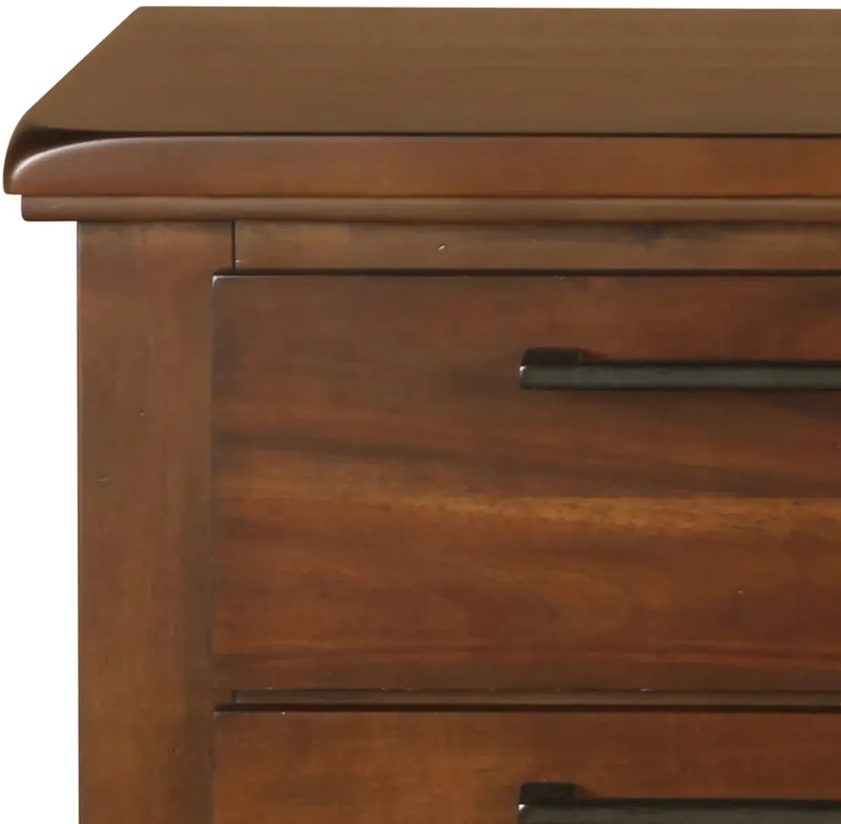 Wooden Nightstand with Chamfered Legs and 2 Spacious Drawers, Brown - Benzara