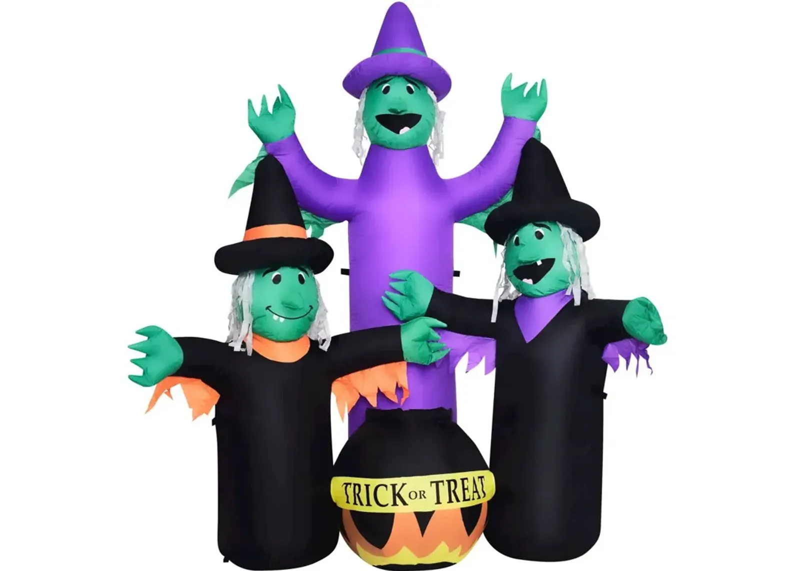 Haunted Hill Farm 6ft Inflatable Brewing Witch Trio with Lights