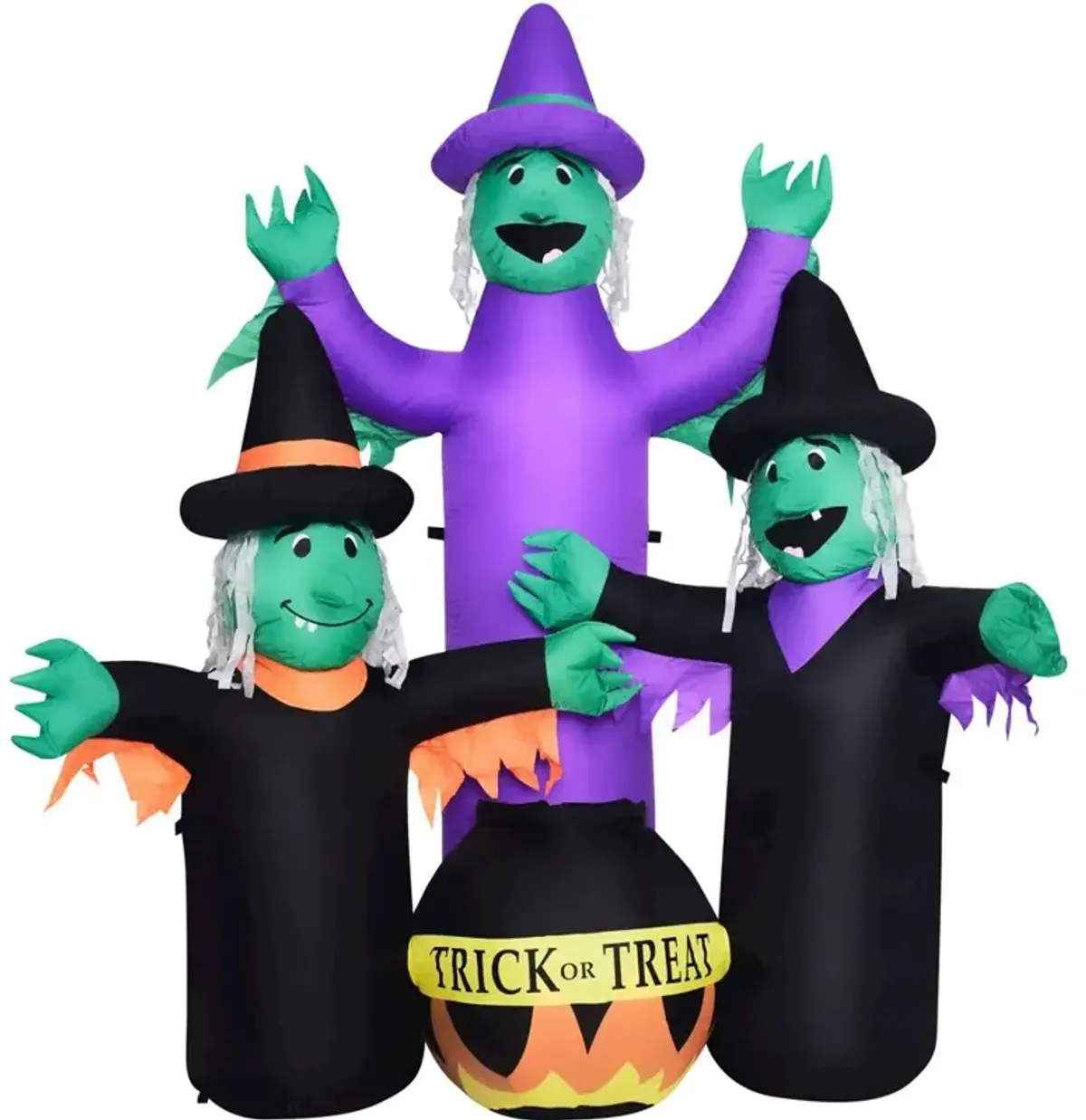 Haunted Hill Farm 6ft Inflatable Brewing Witch Trio with Lights