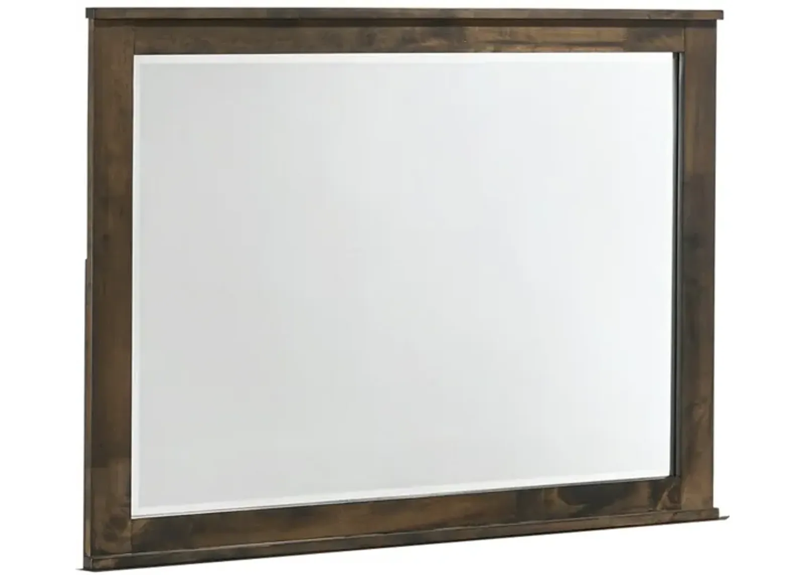 Bora 34 x 46 Dresser Mirror, Square, Solid Reclaimed Wood, Rustic Gray - Benzara