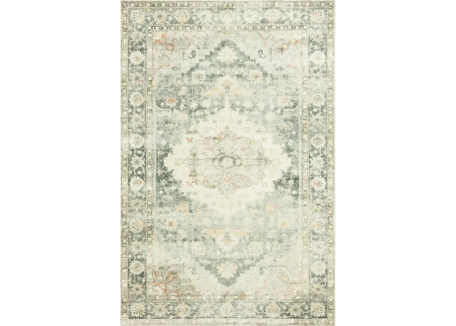 Rosette ROS08 Teal/Ivory 7'6" x 9'6" Rug