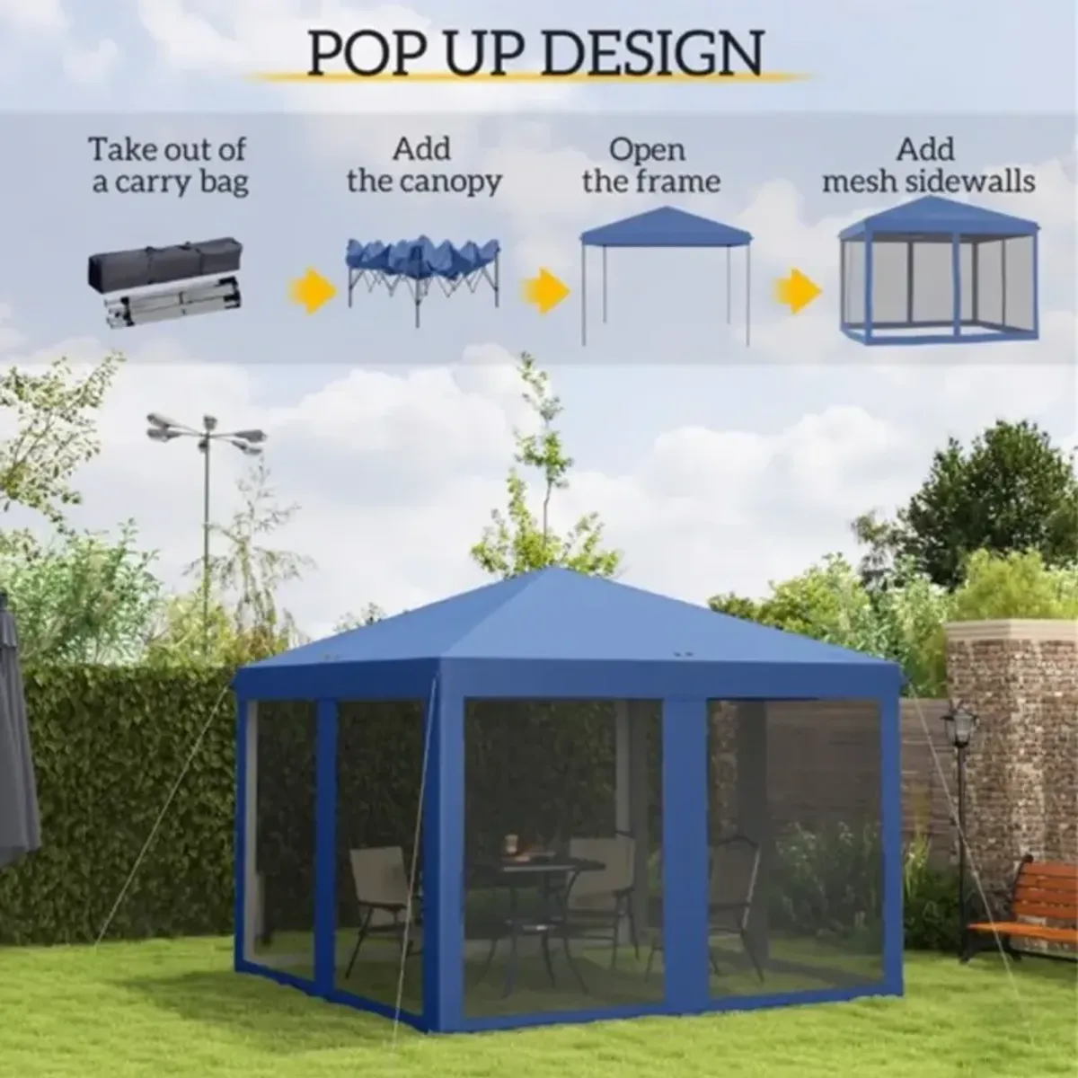 Outdoor Pop Up Canopy Shelter for Camping and Special Events