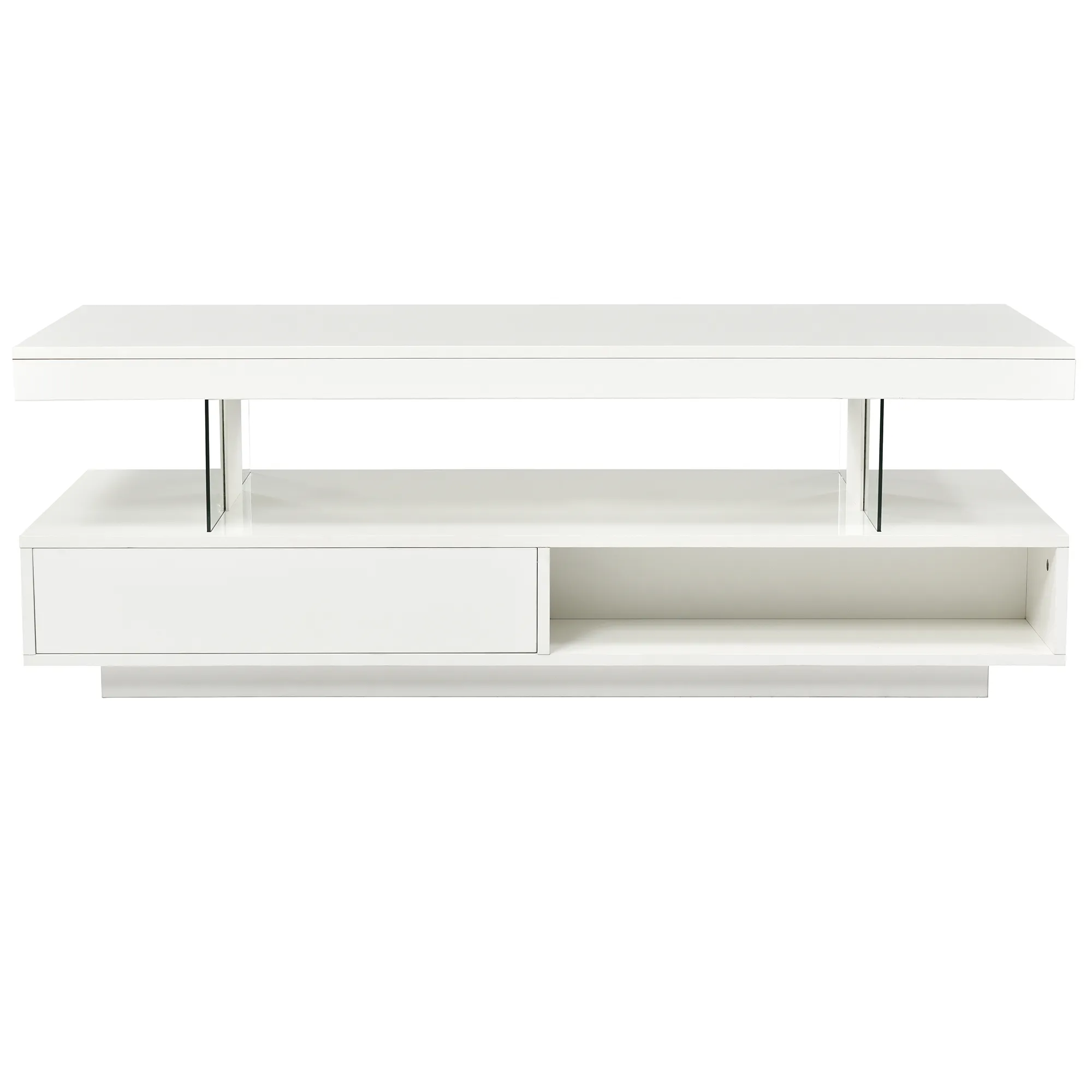 Merax Modern Center Table LED Coffee Table with Storage