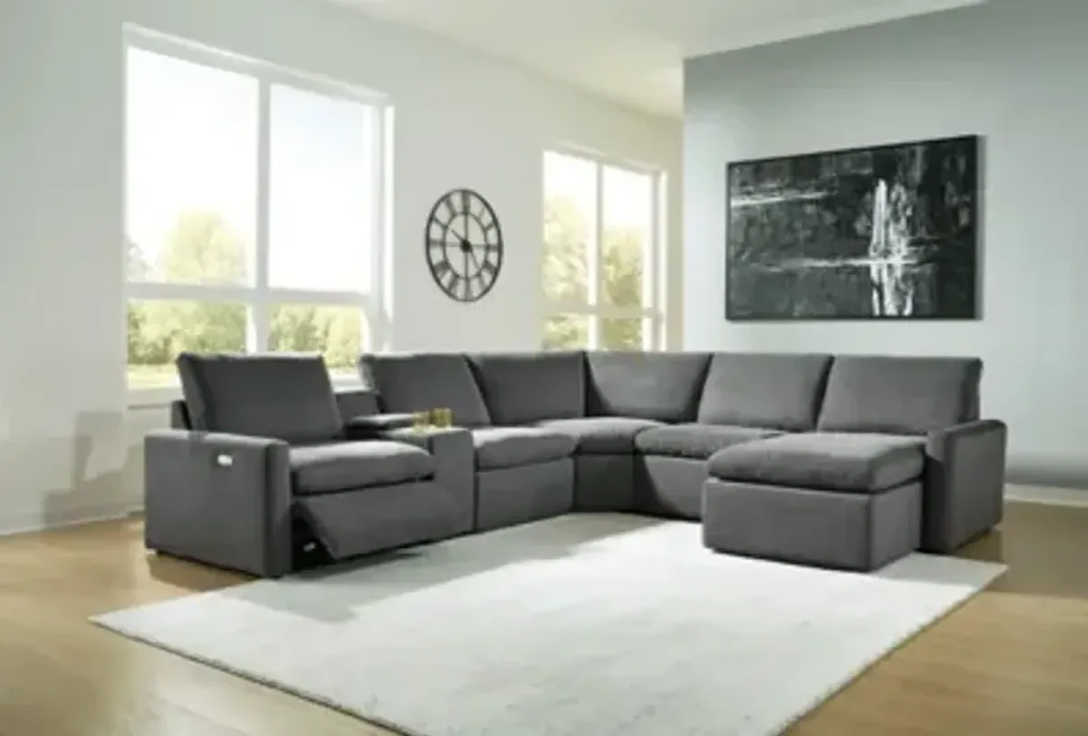 Hartsdale 6-Piece Right Arm Facing Reclining Sectional with Console and Chaise