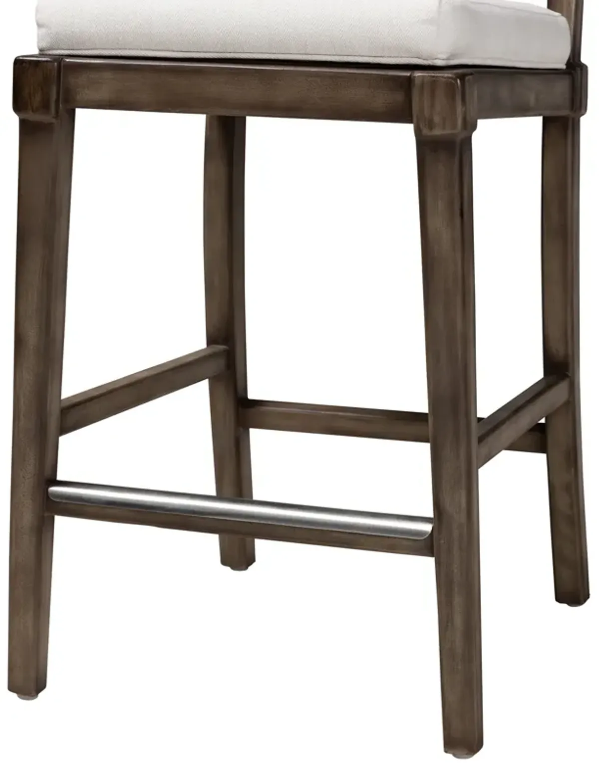 Bali & Pari Porsha Modern Dark Brown Finished Mahogany Wood and Natural Counter Stool