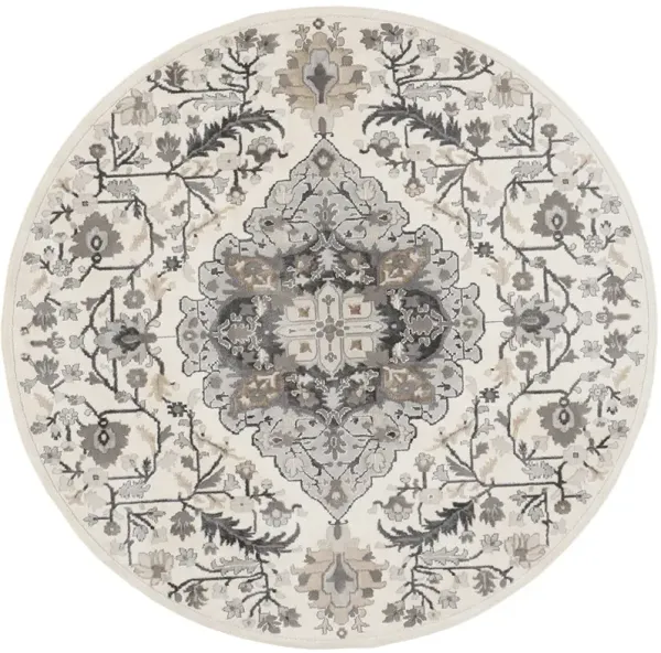 Elation ETN09 Ivory/Gray 7’10” x Round Rug