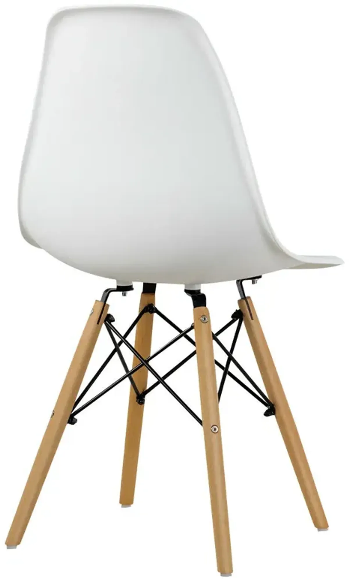 Costway Set of 4 Modern Dining Side Chair Armless Home Office w/ Wood Legs White