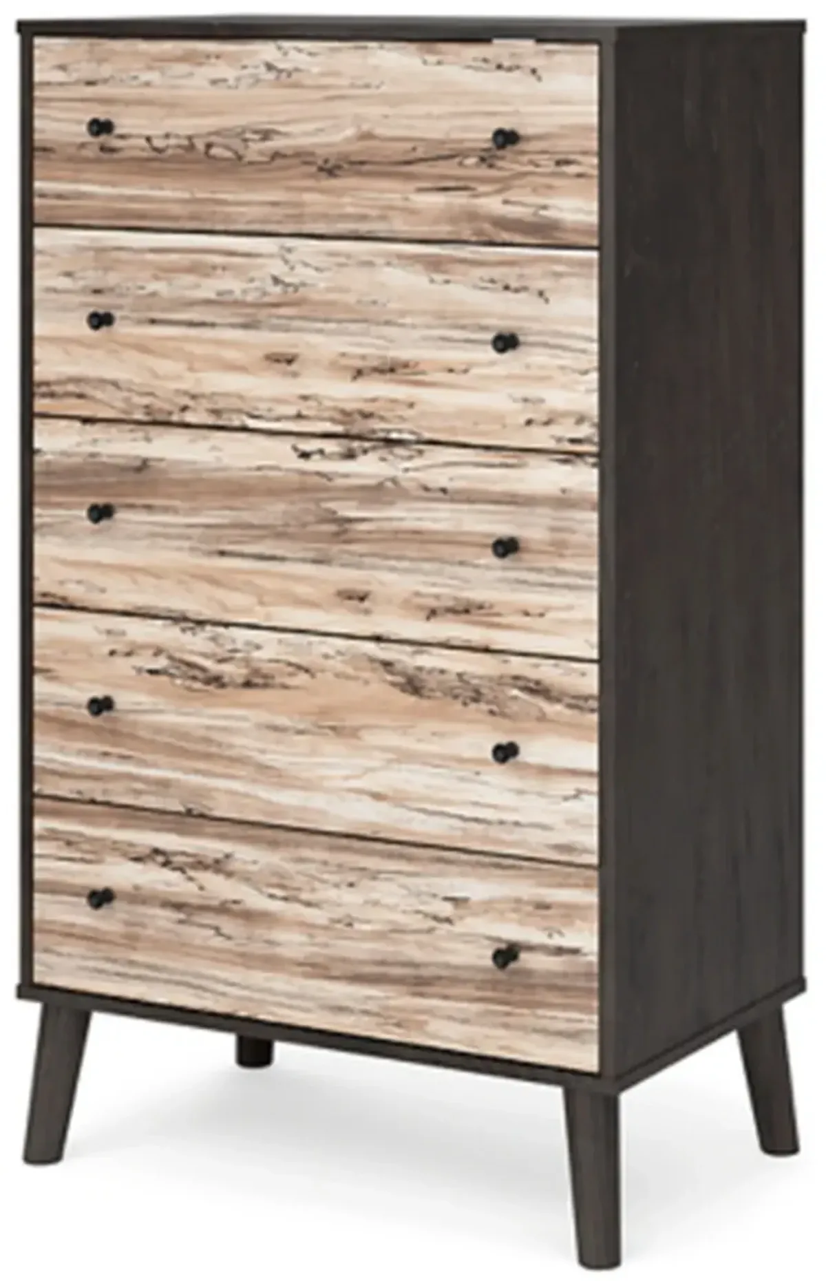 Piperton 5 Drawer Chest of Drawers in Dark Charcoal