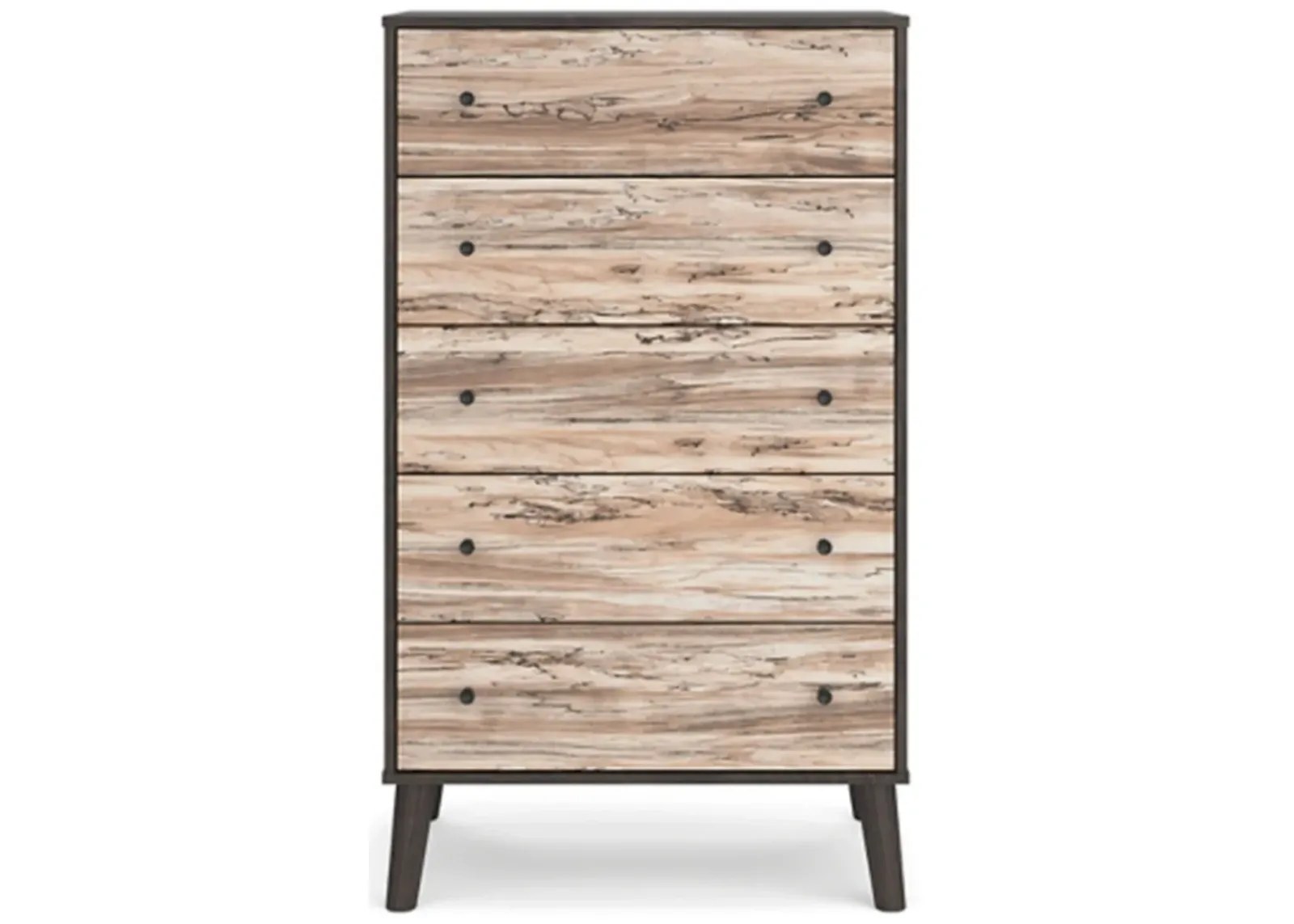 Piperton 5 Drawer Chest of Drawers in Dark Charcoal