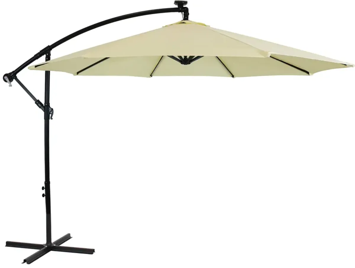 Sunnydaze 9.5 ft Solar Cantilever Offset Patio Umbrella