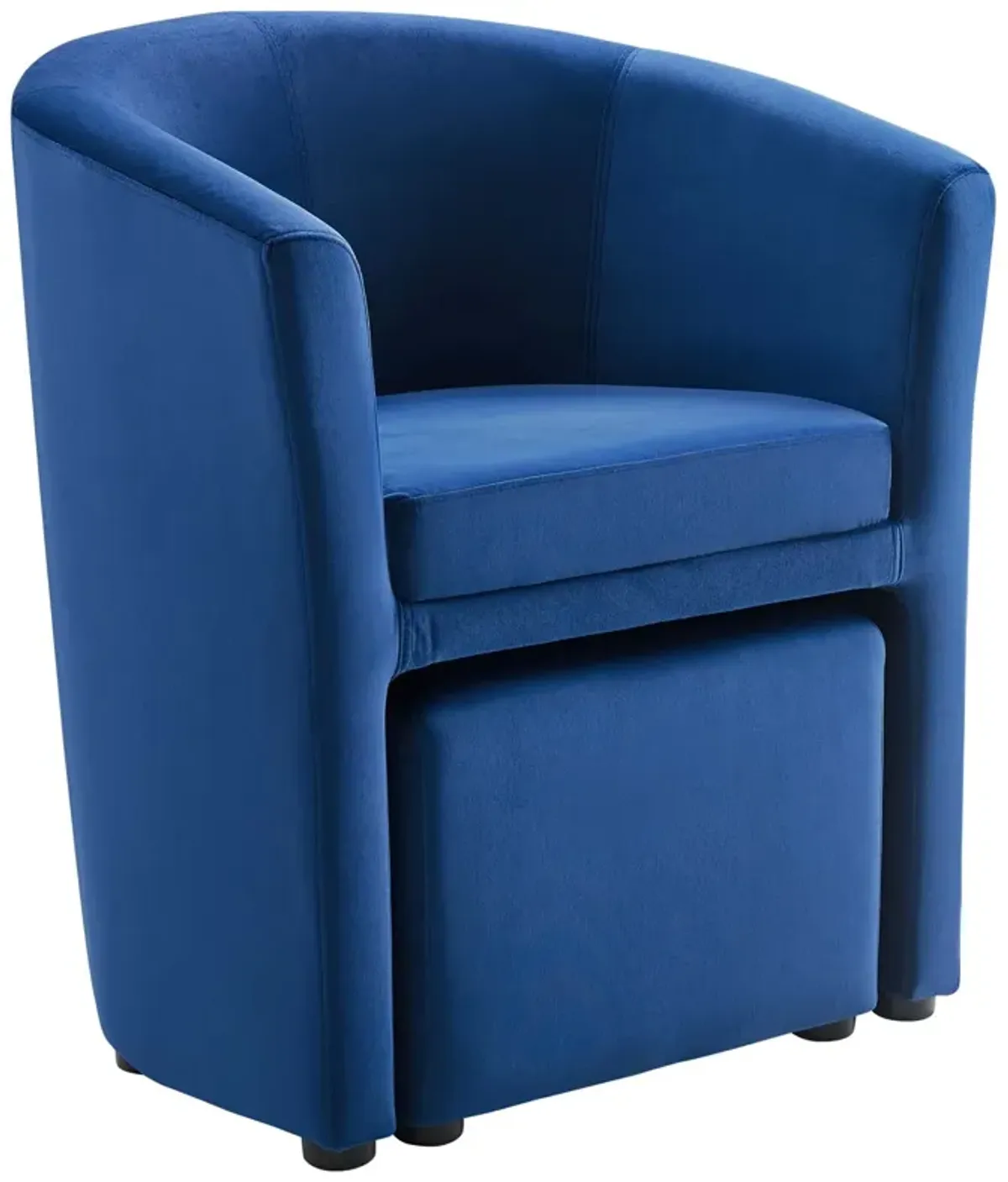 Divulge Performance Velvet Arm Chair and Ottoman Set