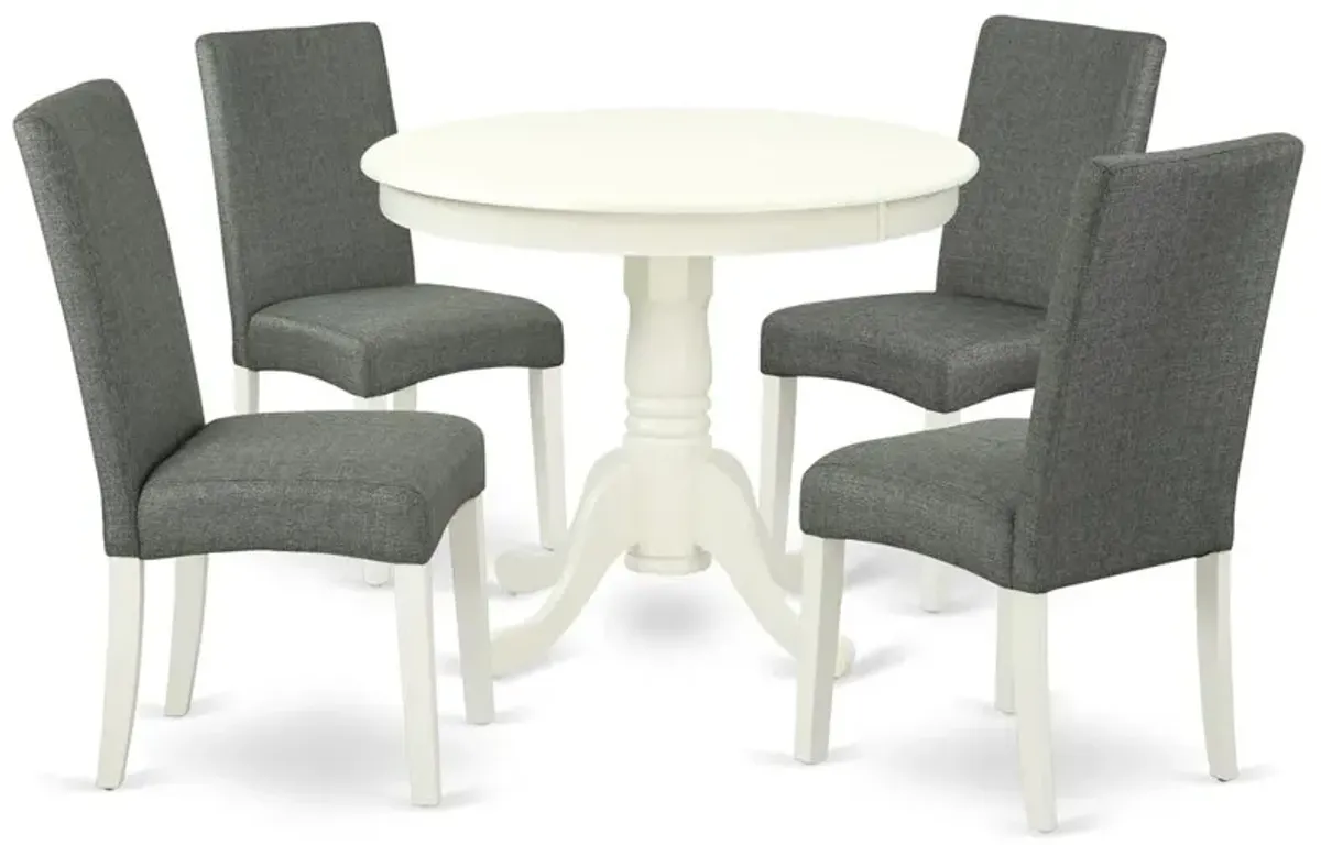 Dining Room Set Linen White, ANDR5-LWH-07