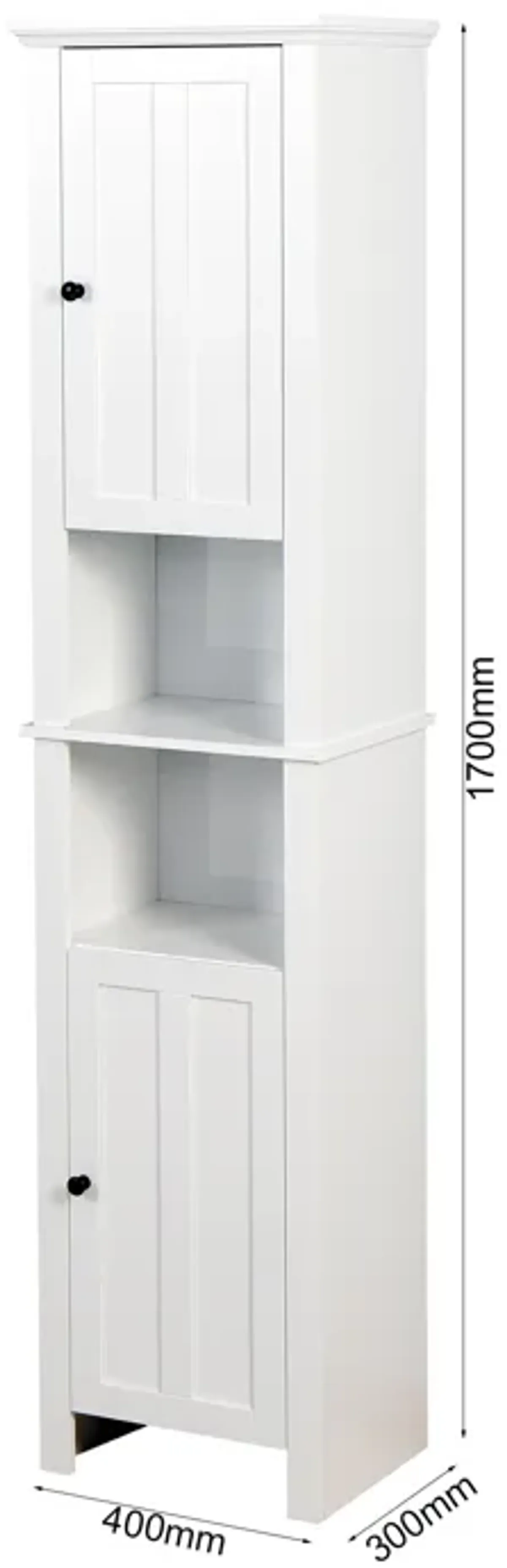 Hivvago 6 Shelves Slim Bathroom Floor Storage and Organizer with 2 Doors