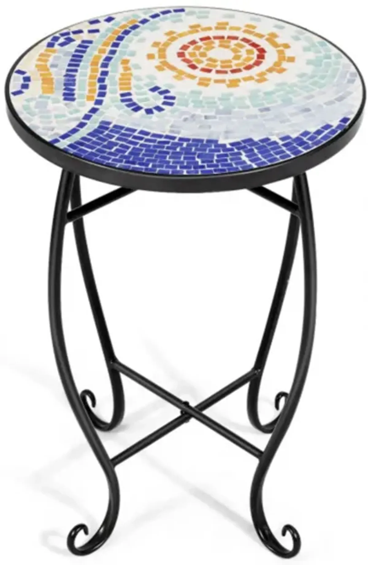 Hivvago Folding Mosaic Side Table for Living Room