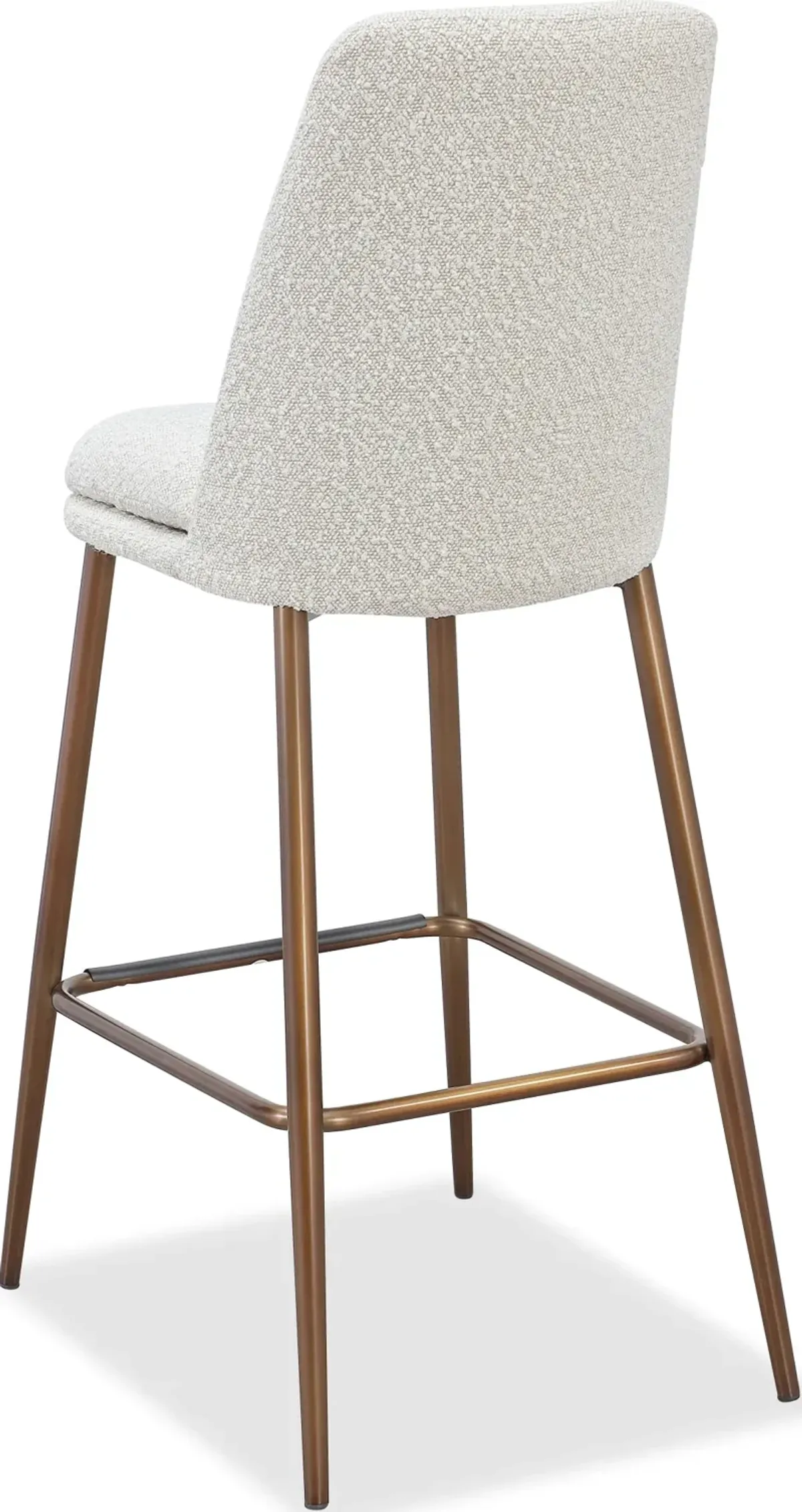 Wyatt Upholstered Bar Stool in Ricotta Boucle and Bronze Metal - Set of 2