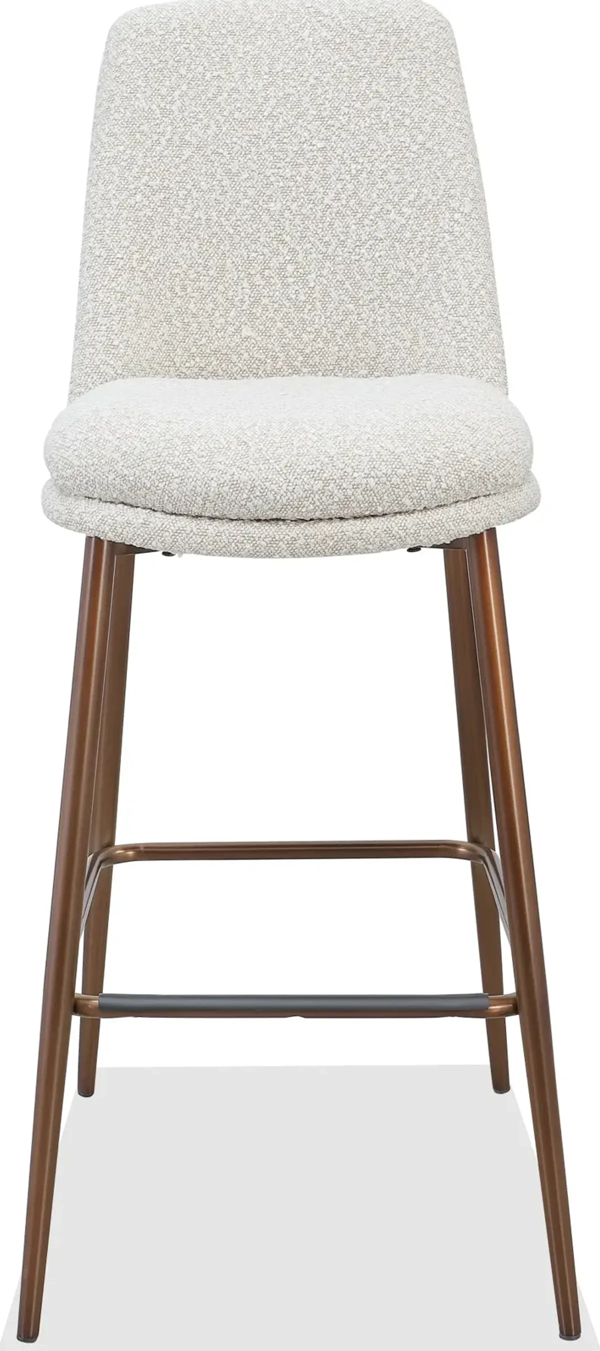 Wyatt Upholstered Bar Stool in Ricotta Boucle and Bronze Metal - Set of 2