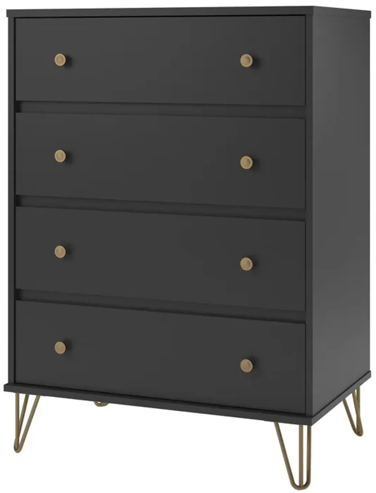 Novogratz Owen 4 Drawer Dresser, Black