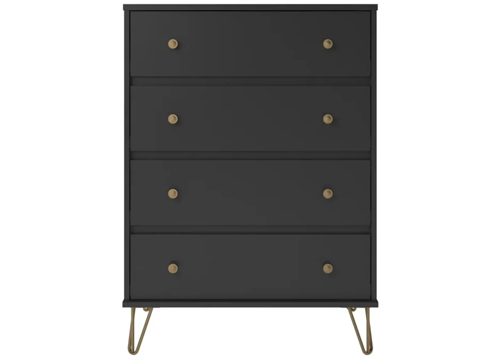 Novogratz Owen 4 Drawer Dresser, Black