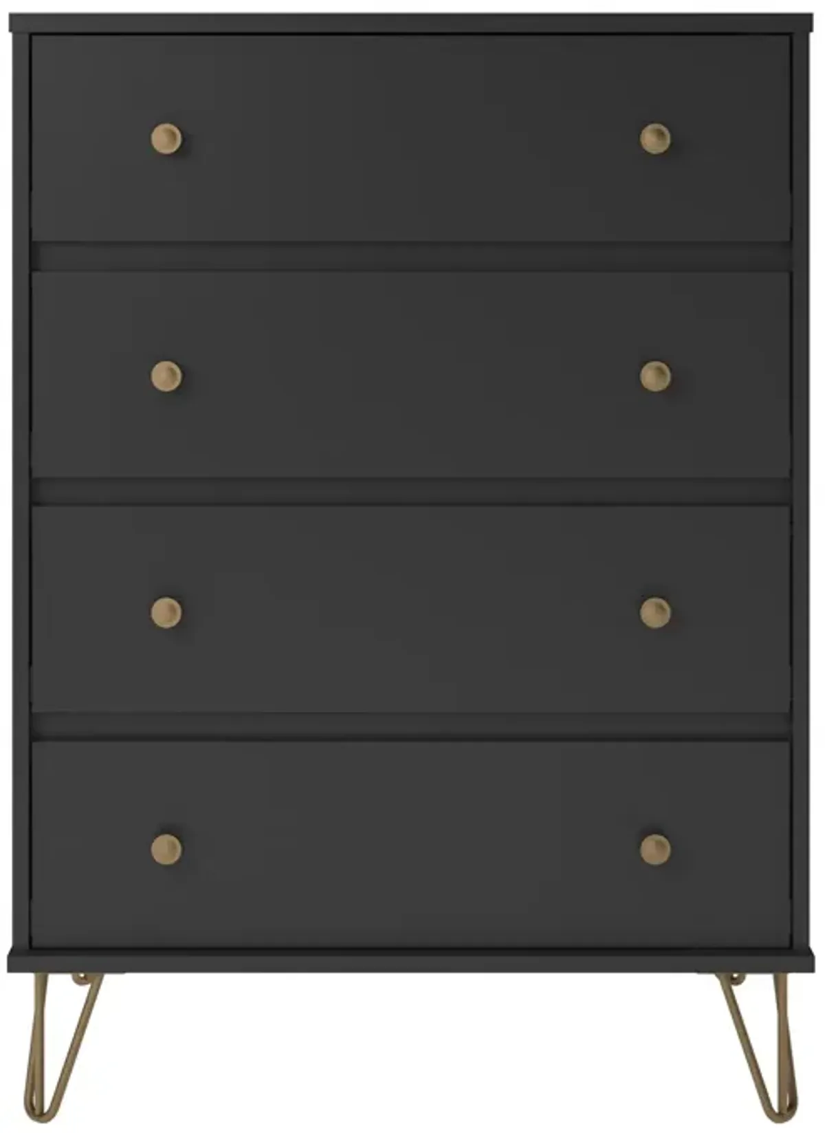 Novogratz Owen 4 Drawer Dresser, Black