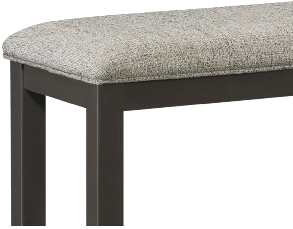 Casual Dining Counter Height Bench 1 Piece Gunmetal - Finished Wood Fabric-Covered Padded