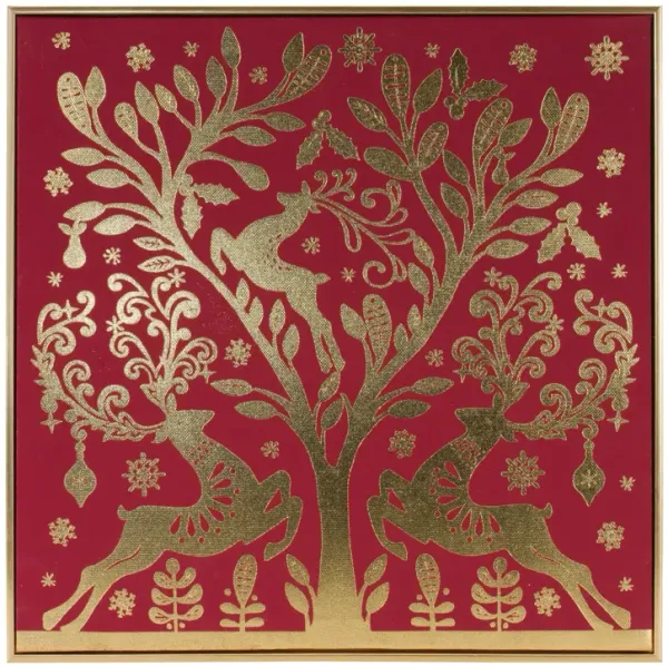 Framed Holiday Deer Print – Festive Wall Art for Seasonal Home Decor