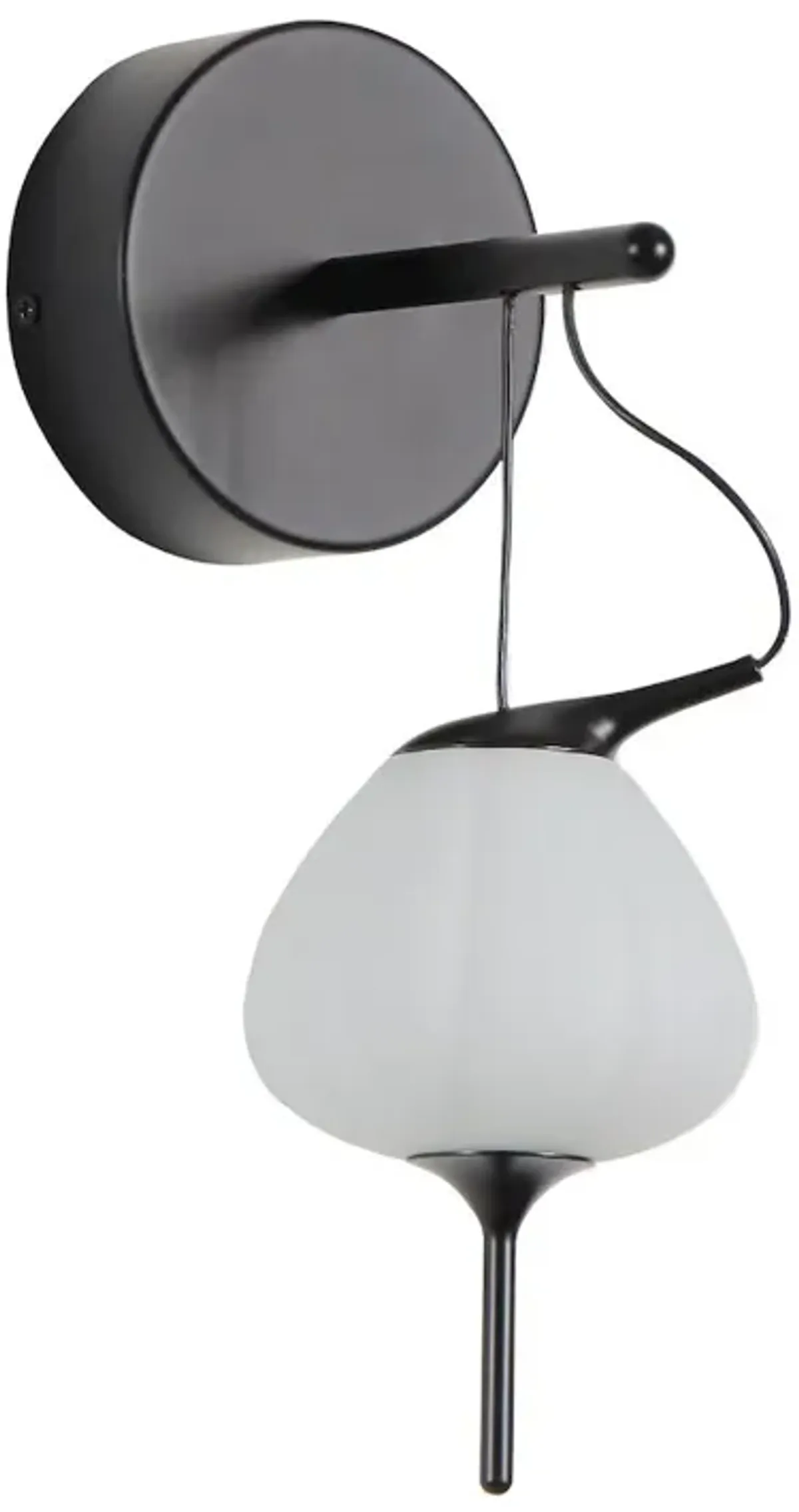 VONN Lighting Integrated LED Wall Sconce Light with Glass Shade in Black