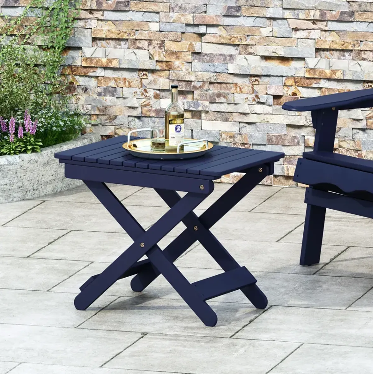 Merax Outdoor Folding Wooden Side Table