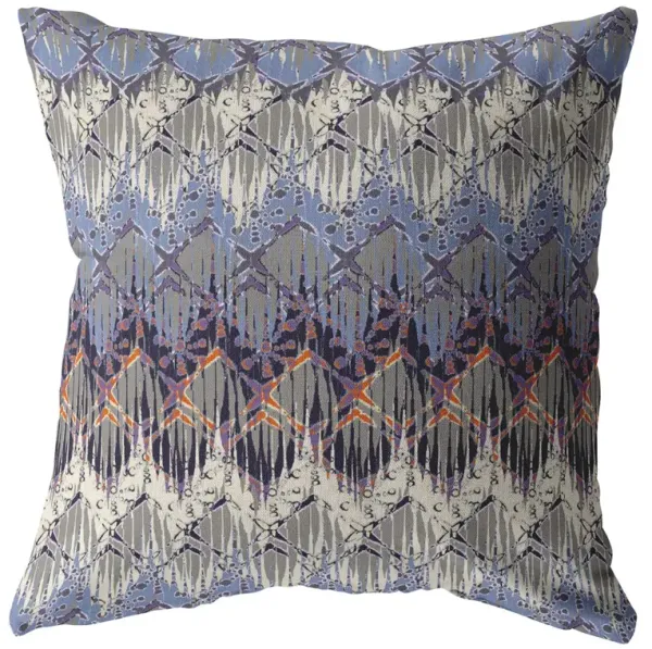 Hivvago 18"Blue Gray Hatch Zippered Suede Throw Pillow