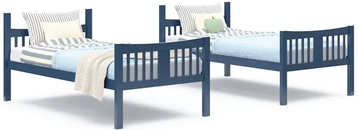 Storkcraft Caribou Twin-over-Twin Bunk Bed (Navy)