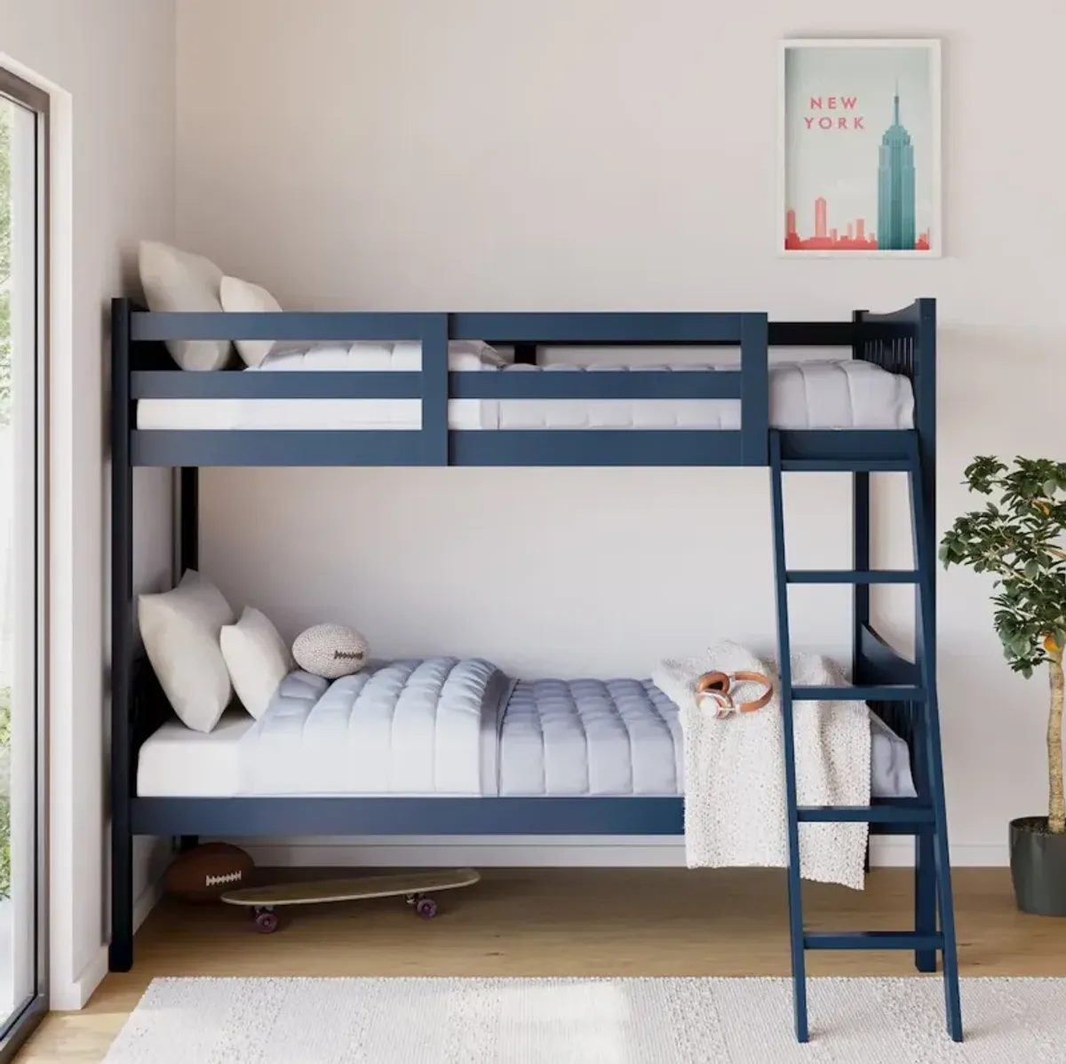 Storkcraft Caribou Twin-over-Twin Bunk Bed (Navy)