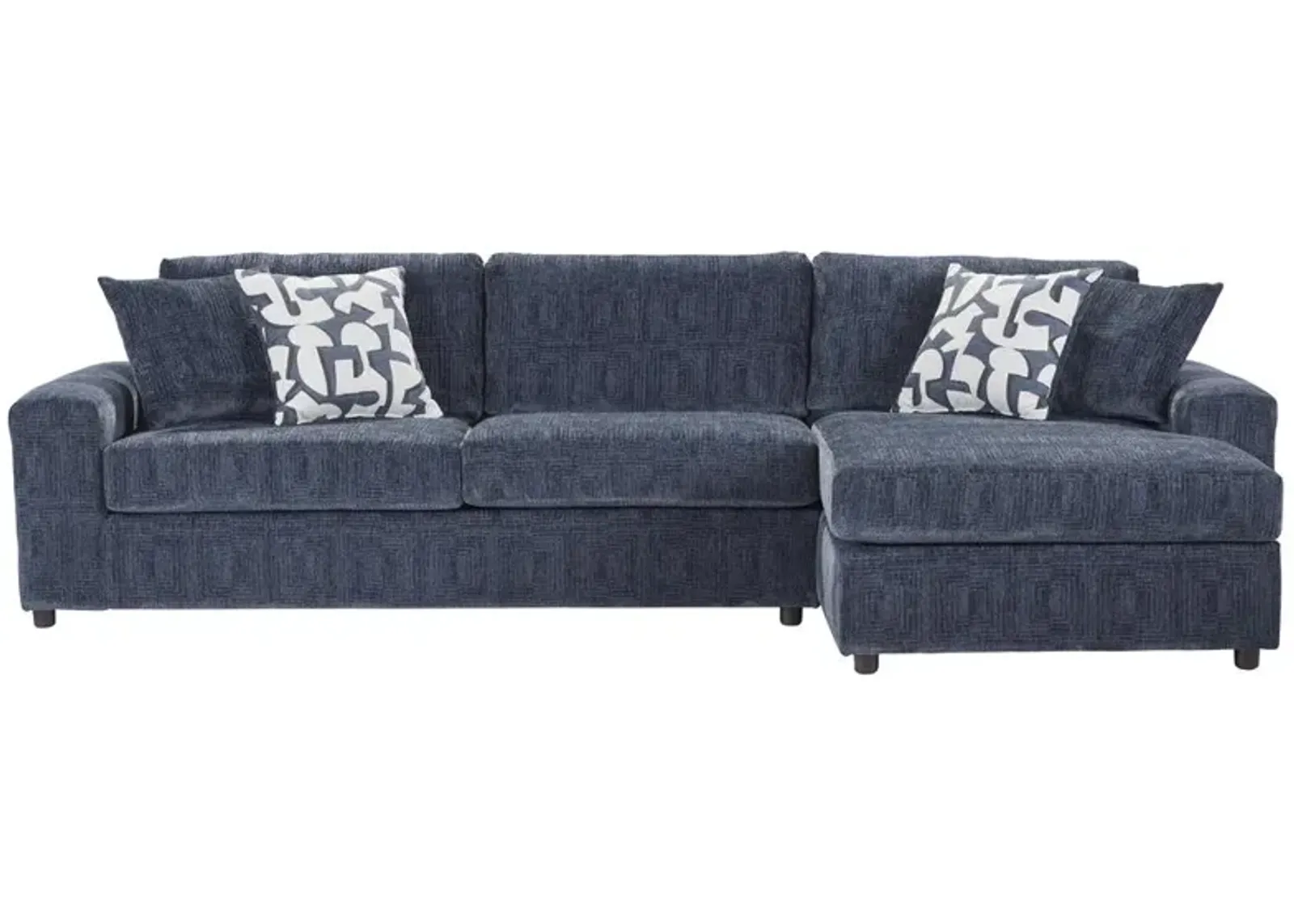 New Classic Furniture Tristan 2-piece Blue Polyester Chaise Sectional Couch