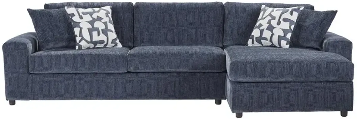 New Classic Furniture Tristan 2-piece Blue Polyester Chaise Sectional Couch