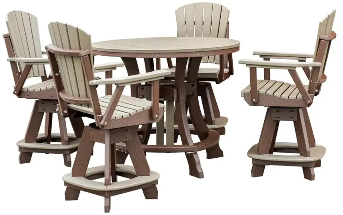OS Home and Office Model 44R-C-WWTB Counter Height Round Table in Weatherwood with Tudor Brown Base