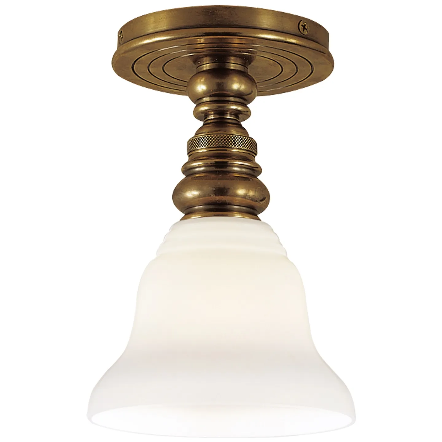 Boston Single Flush Mount in Antique Brass