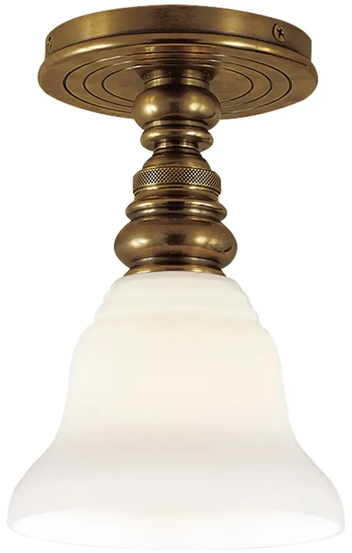 Boston Single Flush Mount in Antique Brass