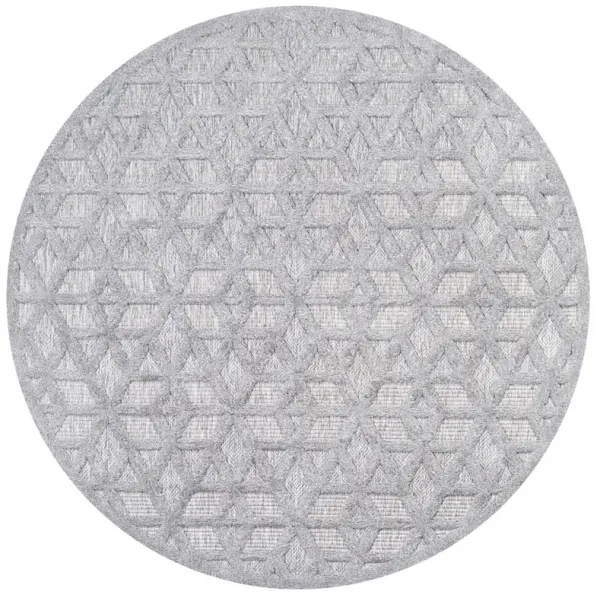 Talaia Neutral Geometric Round Indoor/Outdoor Area Rug