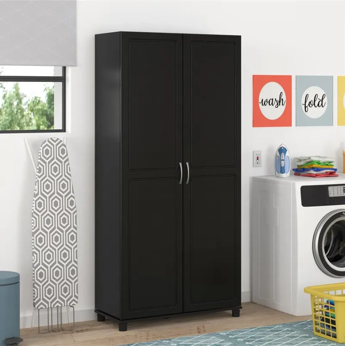 Kendall 36" Utility Storage Cabinet, Black