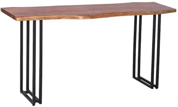 Porter Designs Manzanita Live Edge Solid Sheesham Wood Console Table, Brown