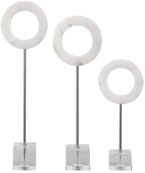 Uttermost Coin Toss Marble Rings, S/3